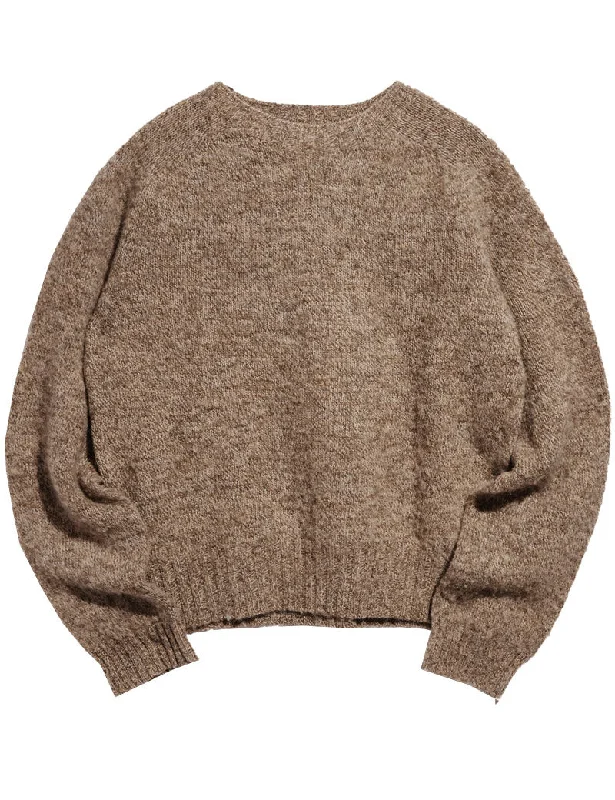YMC Earth Jets Crew Neck Jumper Natural Spandex Rayon Corduroy