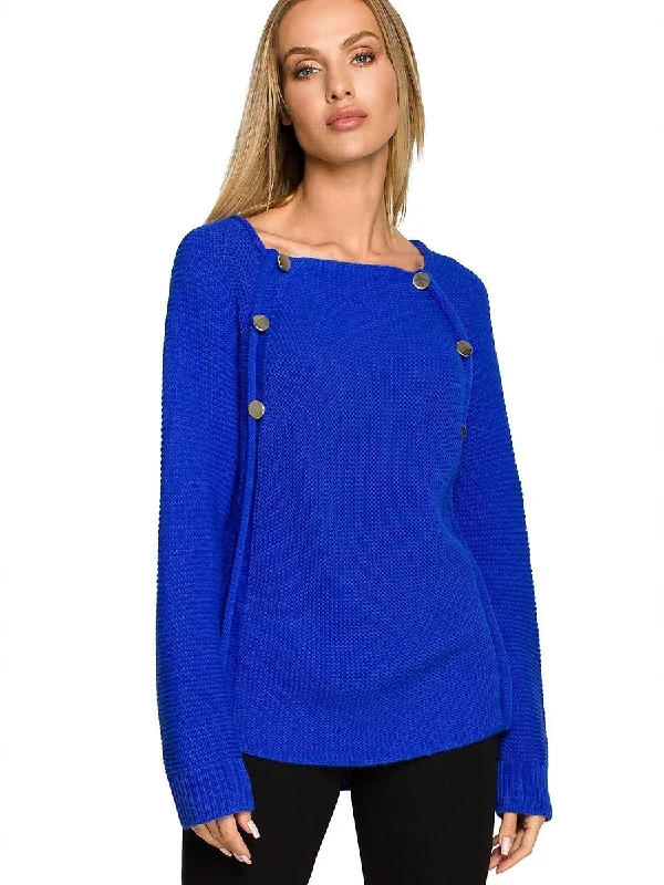 Jumper Moe Boat Neck Shawl Collar Notched Collar
