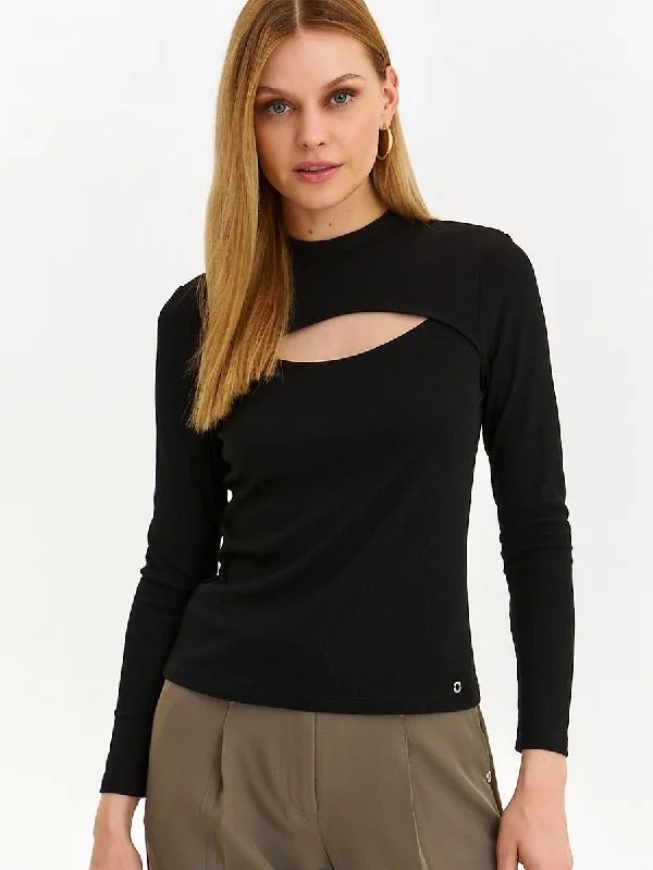 Jumper Top Secret Boat Neck Shawl Collar Notched Collar