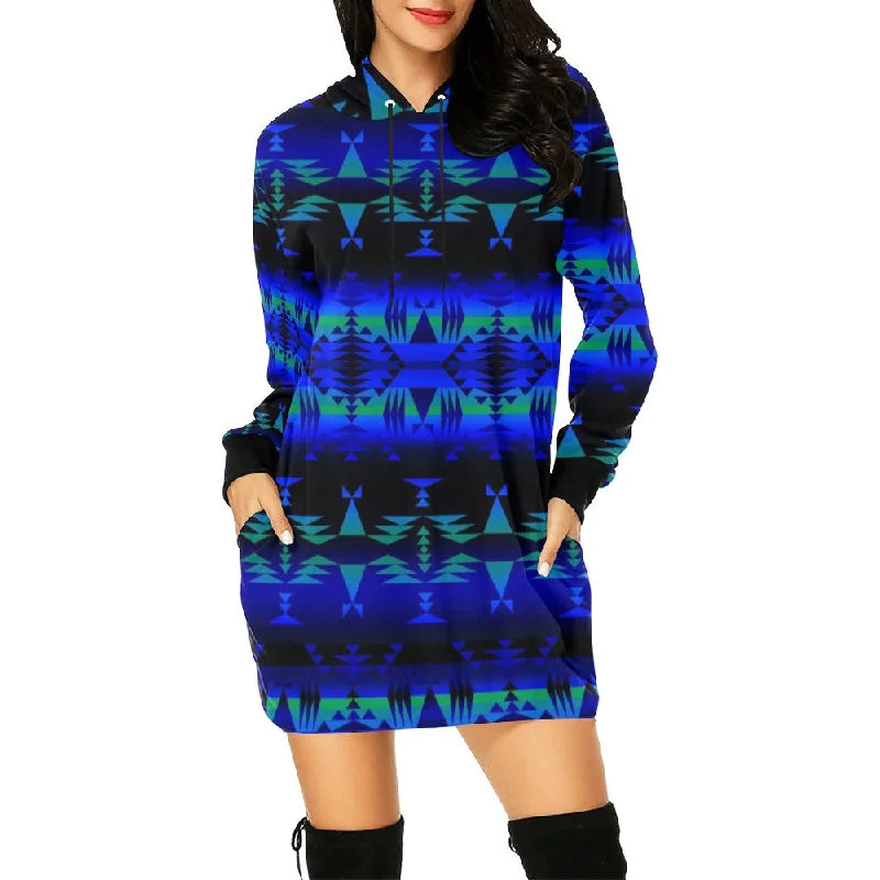Between the Blue Ridge Mountains Hoodie Dress Hoodie with Tie-Dye Psychedelic Retro