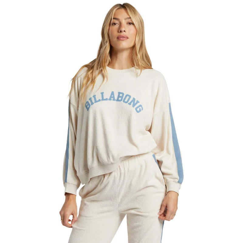 Billabong Womens New School Relaxed Fit Sweatshirt Hoodie with Back Slit Movement Comfort