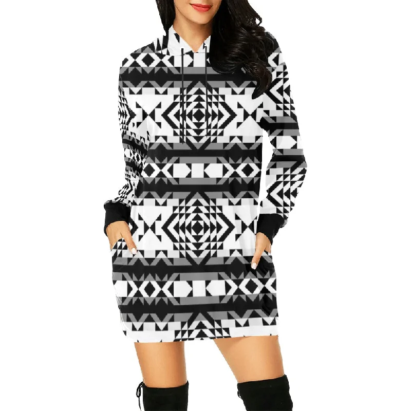 Black Rose Blizzard Hoodie Dress Hoodie with Full-Zip Functional Layering
