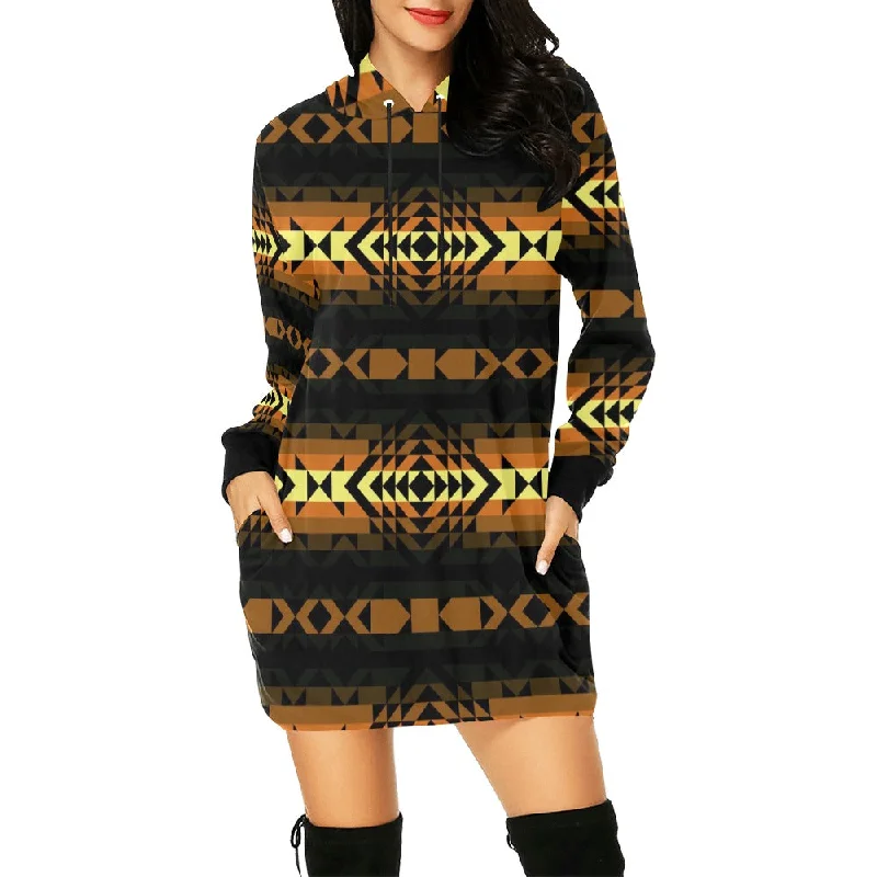 Black Rose Spring Canyon Tan Hoodie Dress Hoodie with Elastic Waist Stretchable Comfortable