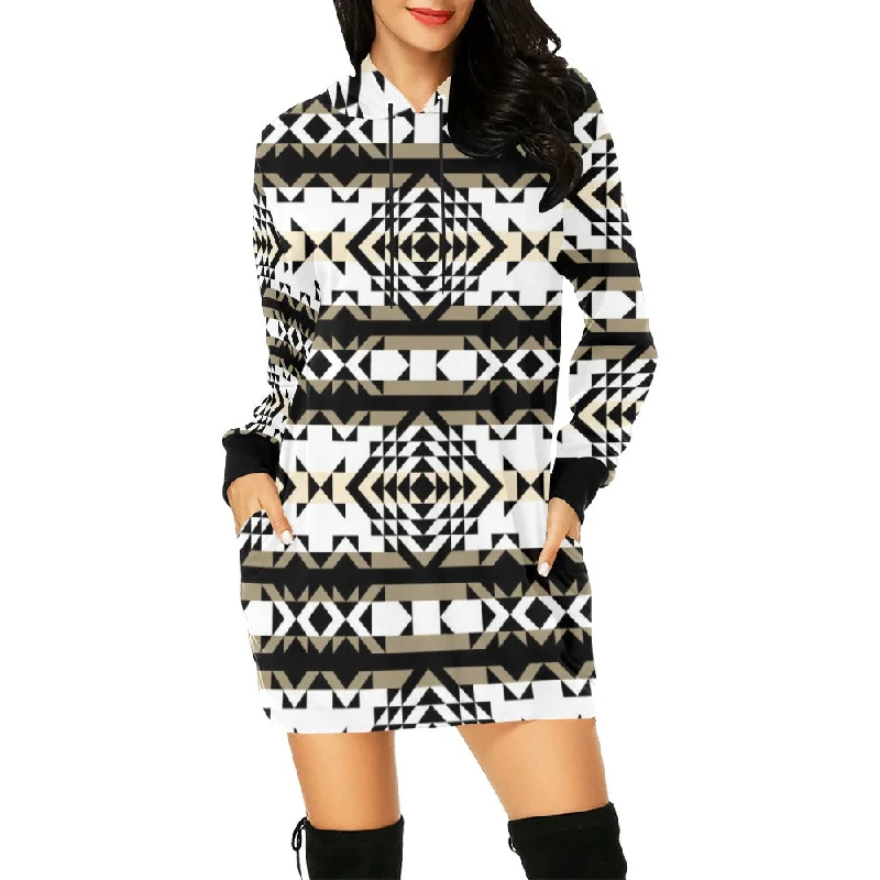 Black Rose Winter Canyon Hoodie Dress Hoodie with Hem Ribbing Snug Secure