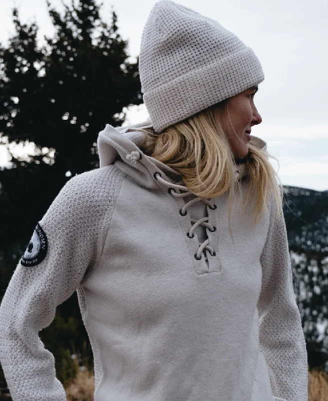 Boiled Hoodie Laced Womens Hoodie with Hem Frayed Vintage Worn