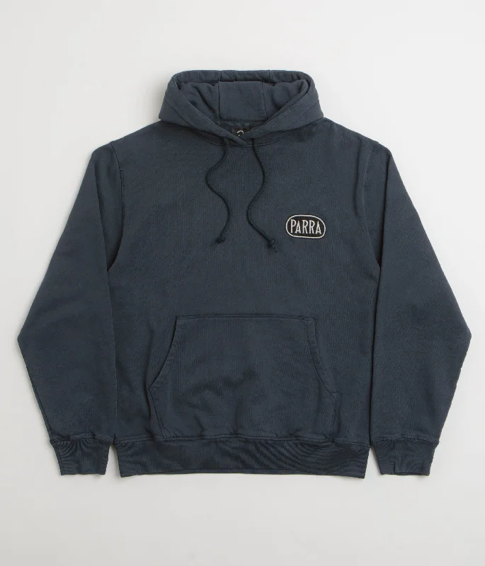 by Parra Oval Logo Hoodie - Washed Blue Oversized Hoodie Comfort Casual