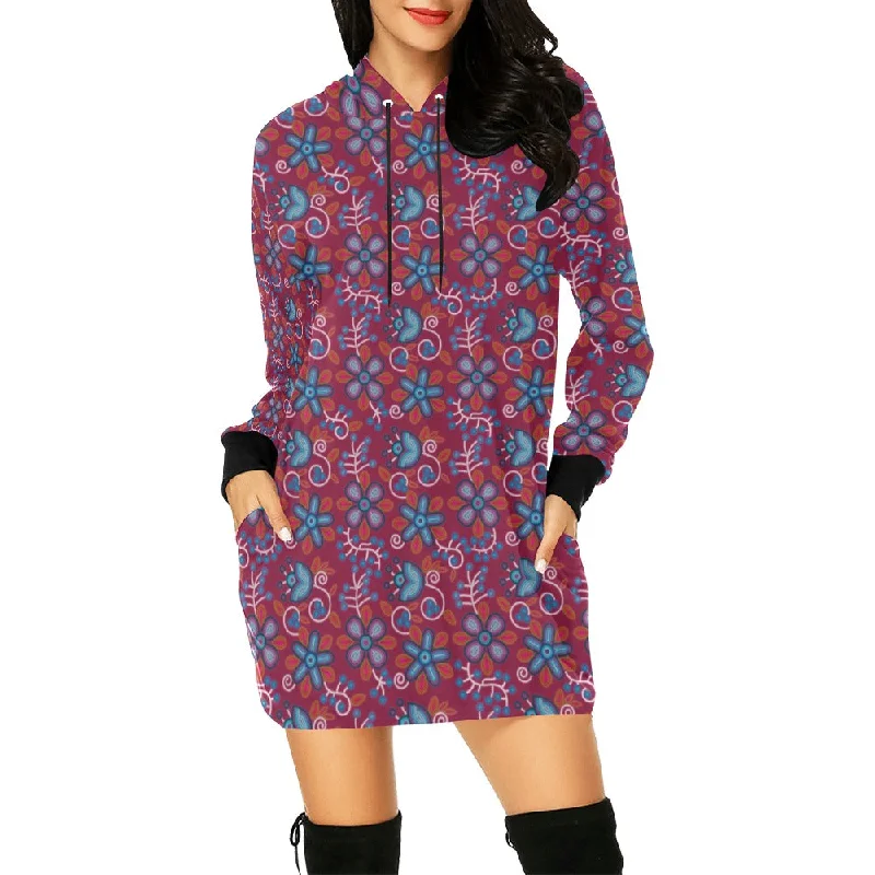 Cardinal Garden Hoodie Dress Hoodie with Ribbed Hem Stretchable Secure