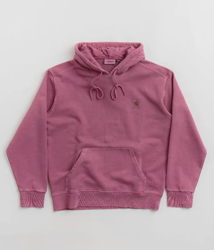 Carhartt Nelson Hoodie - Magenta Hoodie with Applique Textured Unique