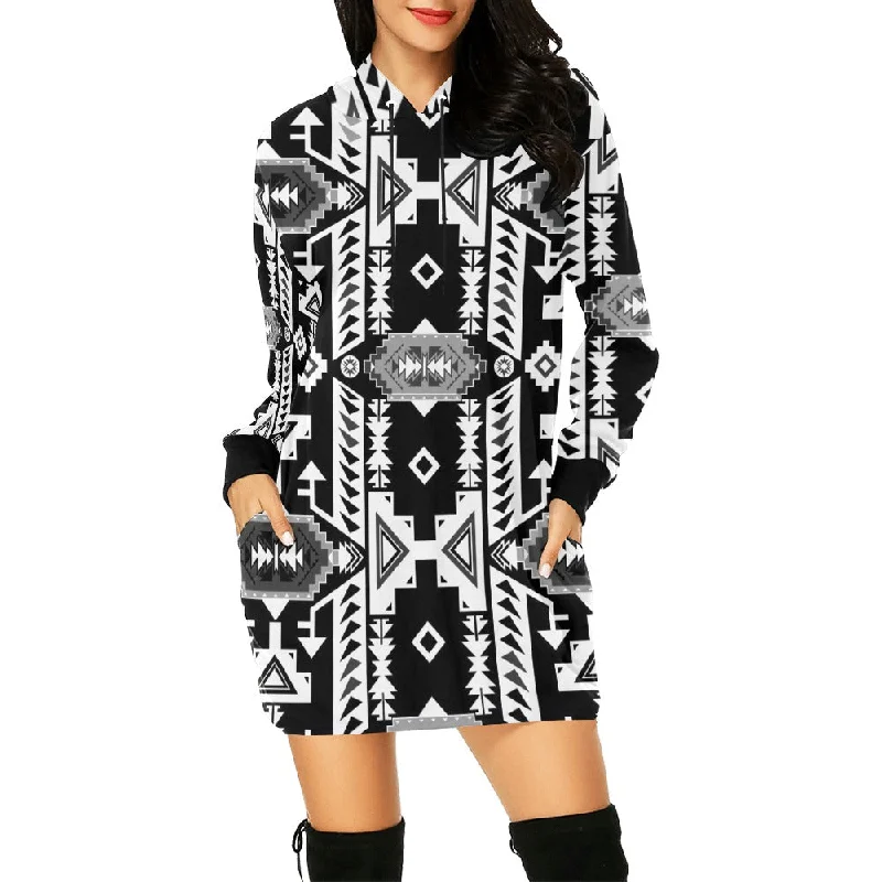 Chiefs Mountain Black and White Hoodie Dress Hoodie with Patch Decorative Personalized