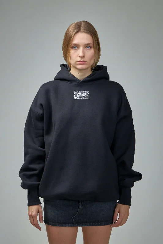 Cotton Oversized Hoodie with  'Lace Label' Hoodie with Lining Warm Insulated