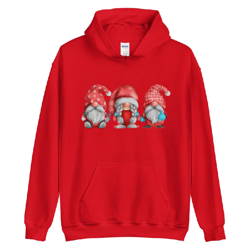 Christmas Gnome Cozy Hoodie, Gnome lovers gift, lioness-love Hoodie with Button Placket Classic Preppy