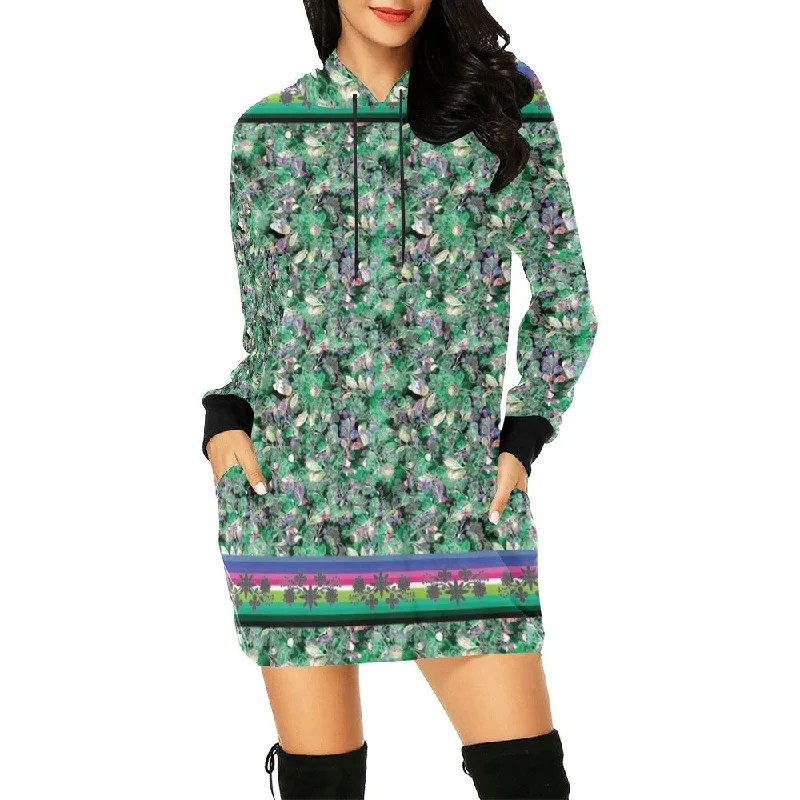 Culture in Nature Green Hoodie Dress Hoodie with Hem Drawcord Adjustable Customizable