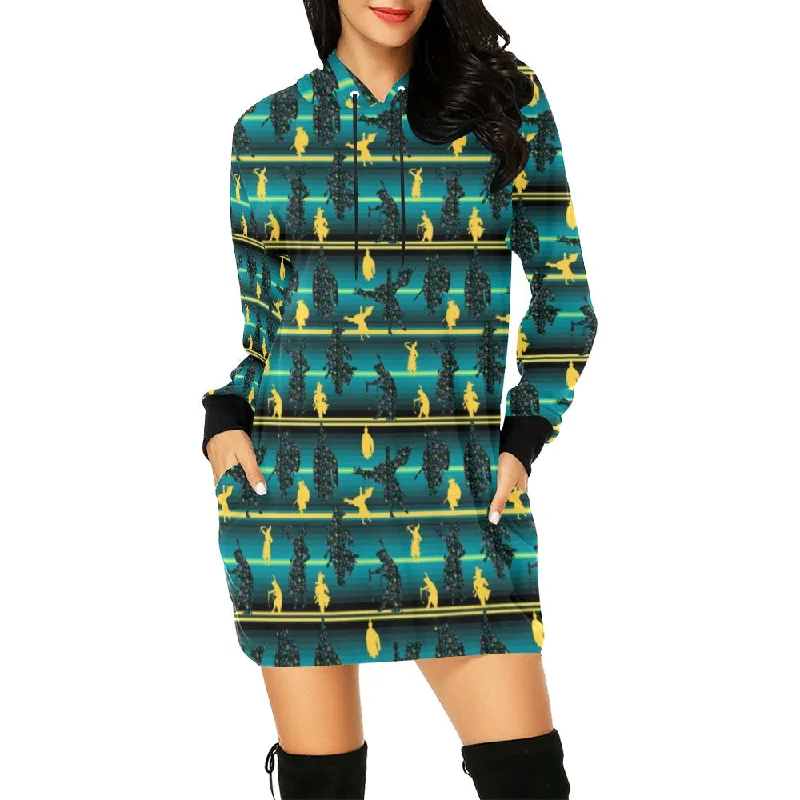 Dancers Inspire Green Hoodie Dress Hoodie with Neon Bright Vibrant