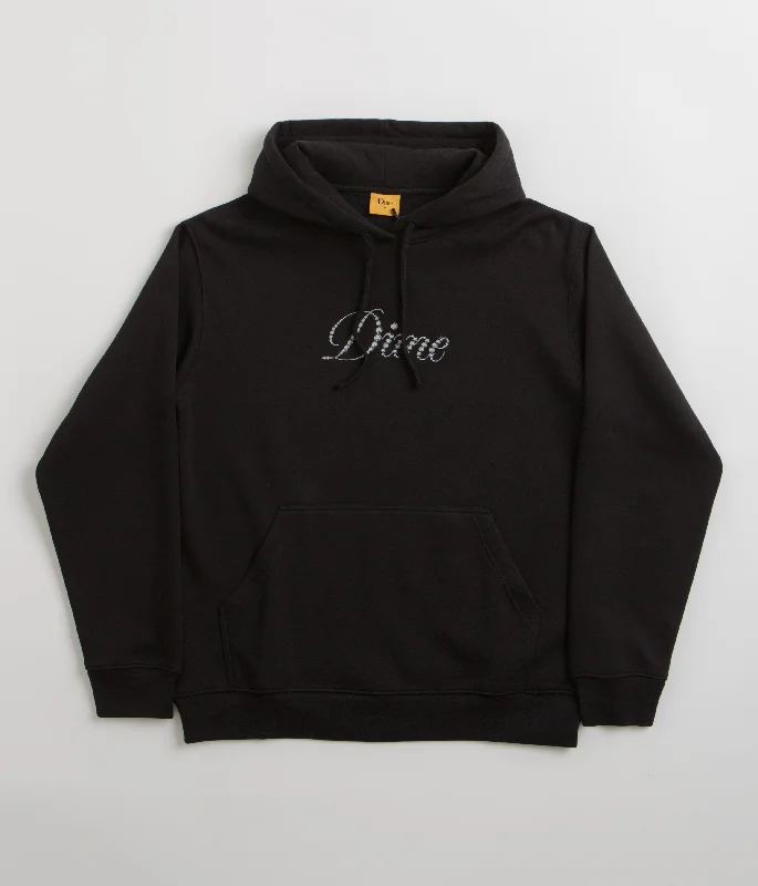Dime Icy Cursive Hoodie - Black Oversized Hoodie Comfort Casual