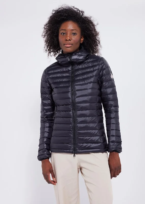 Doudoune technique Masha Hooded Black Hoodie with Bell Sleeves Flared Feminine