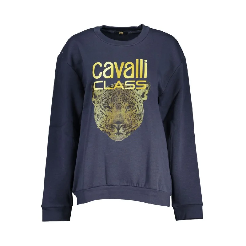 Elegant Blue Fleece Crew Neck Sweatshirt Hoodie Dress Longline Feminine