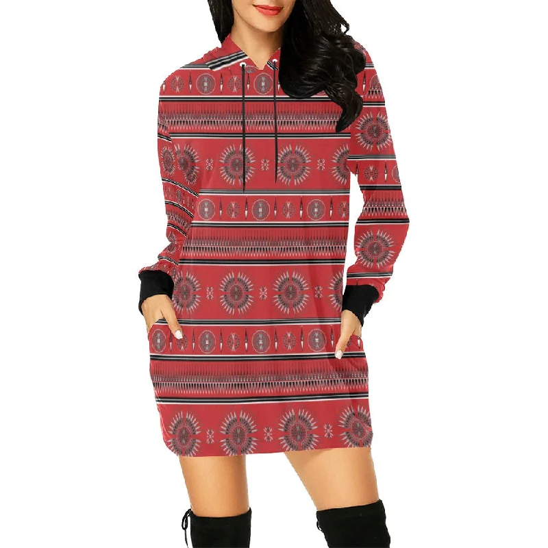 Evening Feather Wheel Blush Hoodie Dress Hoodie with Tie-Dye Psychedelic Retro