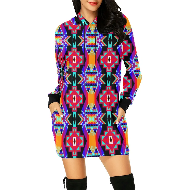 Fancy Bustle Hoodie Dress Hoodie with Hem Drawcord Adjustable Customizable