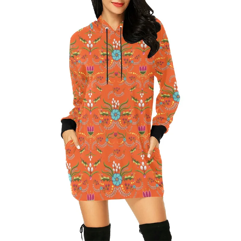First Bloom Carrots Hoodie Dress Hoodie with Distressed Vintage Worn