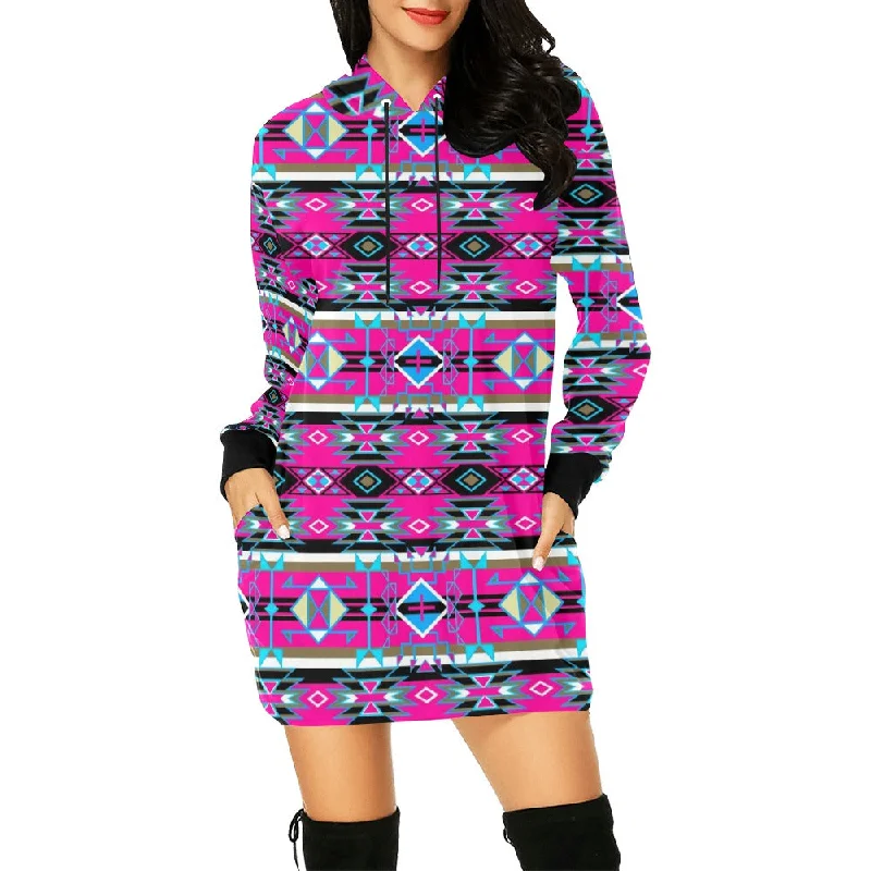 Force of Nature Sunset Storm Hoodie Dress Hoodie with High Neck Warm Protective