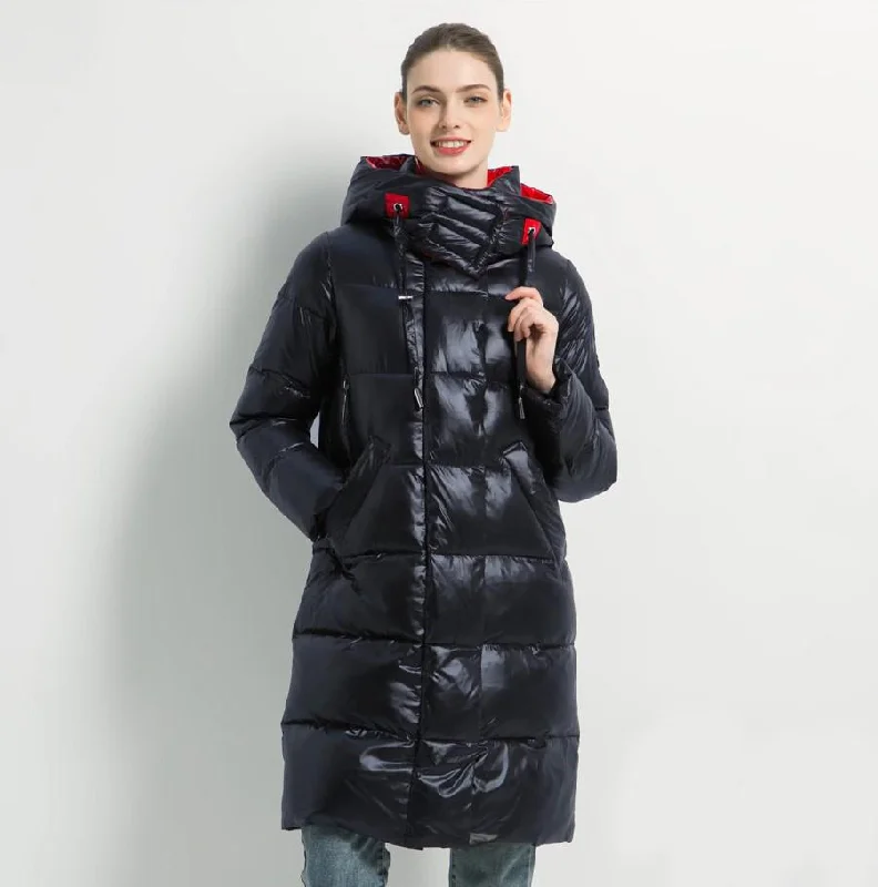 Hooded Coat Casual Parkas Hoodie Dress Longline Feminine