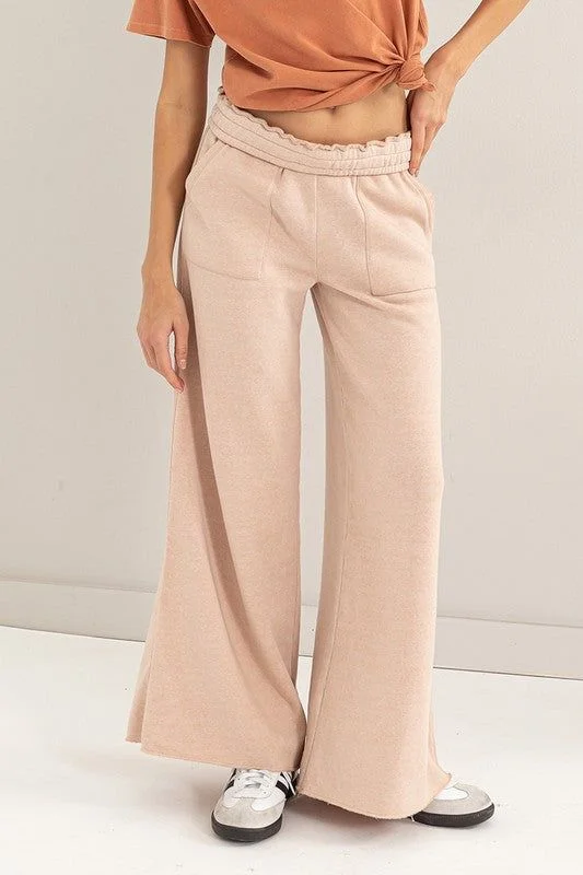 HYFVE High Rise Wide Leg Drawstring Pants Cozy Jogger Leggings