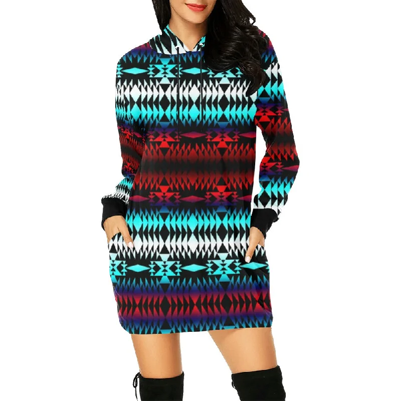 In Between Two Worlds Hoodie Dress Hoodie with Gradient Ombre Colorful