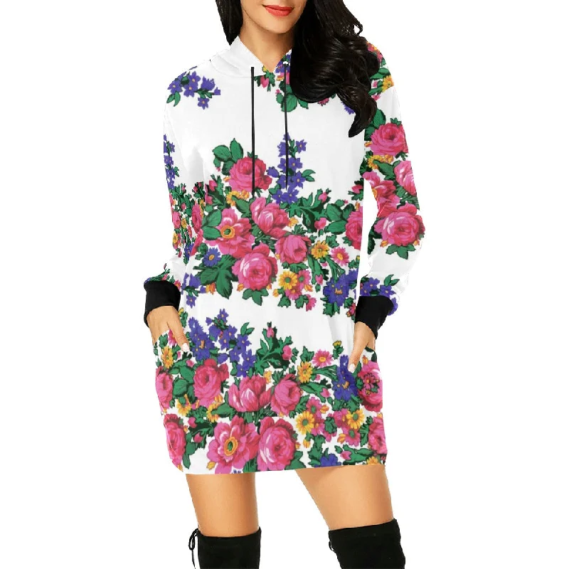 Kokum_s Revenge White Hoodie Dress Hoodie with Velcro Closure Adjustable Secure