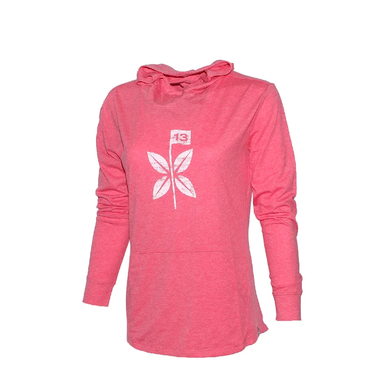 Women's Relay T-Shirt Hoodie - Bandon Preserve Hoodie with Button Placket Classic Preppy