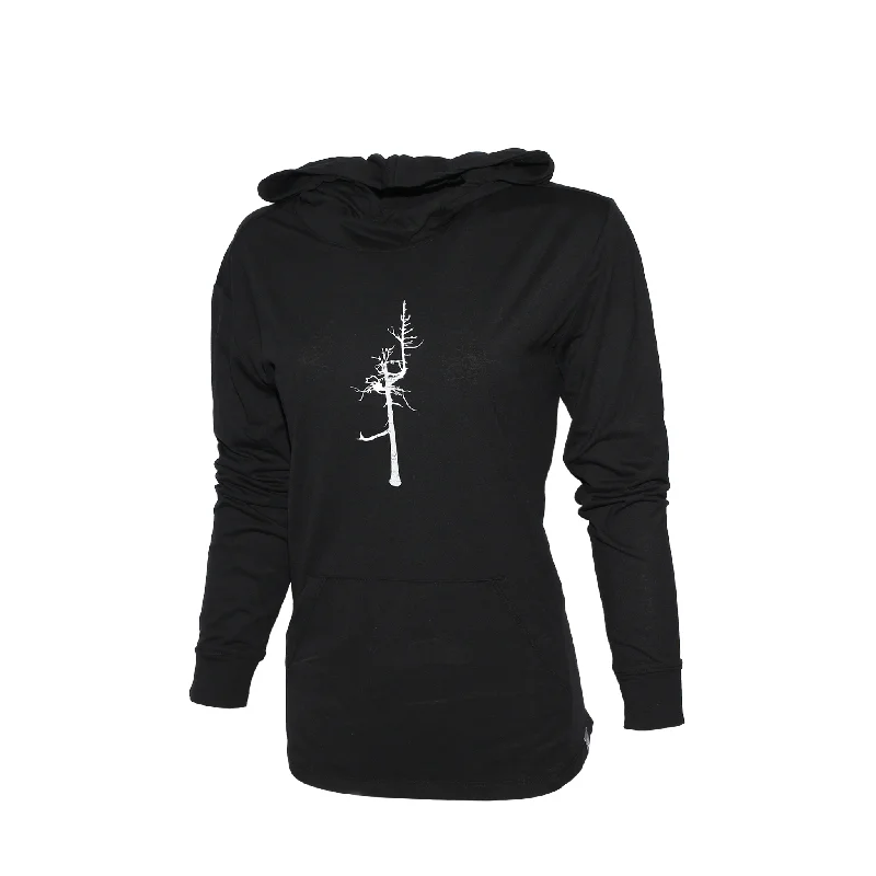 Women's Relay T-Shirt Hoodie - Ghost Tree Hoodie with Back Slit Movement Comfort
