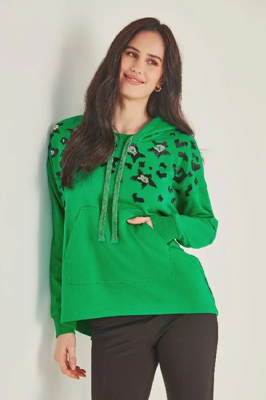 Lemon Tree- Wilma Hoodie Hoodie with Button Placket Classic Preppy