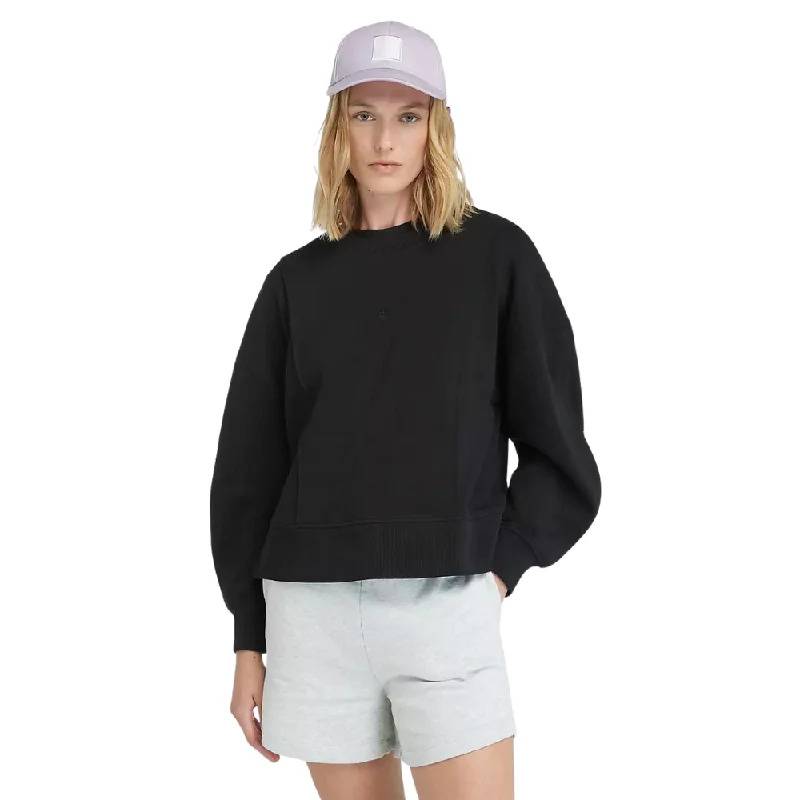 Lush Crew Neck Sweatshirt Hoodie with Hem Applique Textured Unique