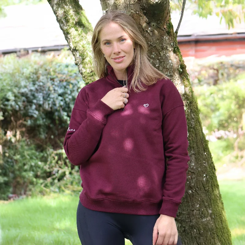 Mochara Ladies Half Zip Sweatshirt Hoodie with Drawstring Waist Adjustable Fitted