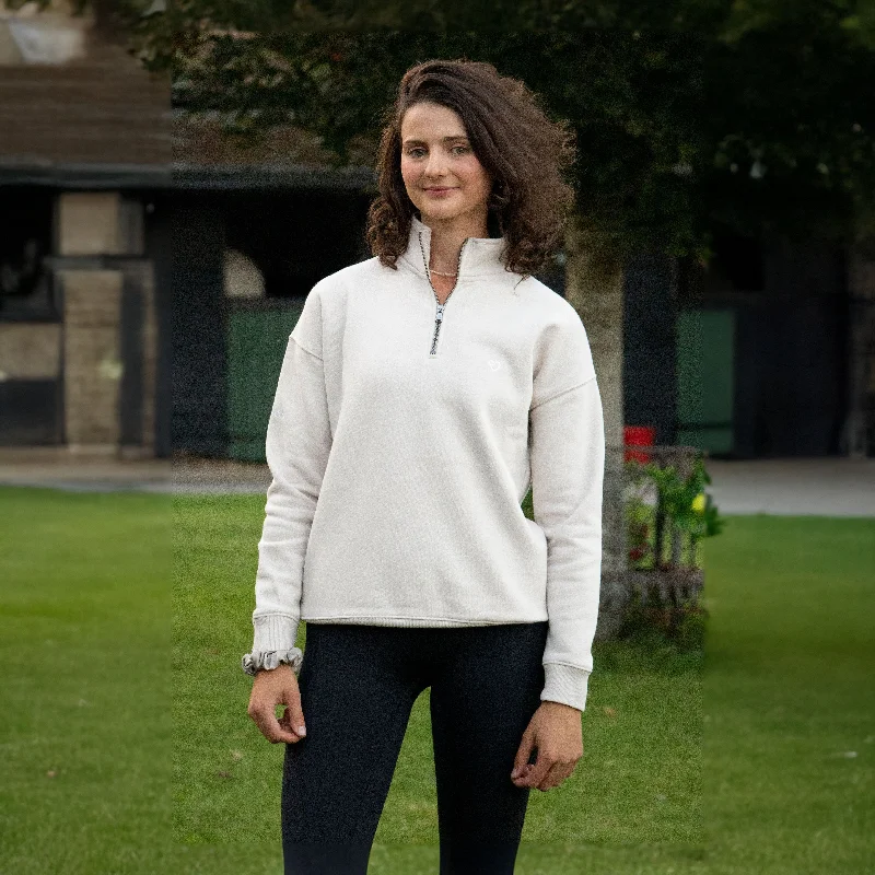Mochara Ladies Half Zip Sweatshirt Cotton Hoodie Fleece Lining Warmth