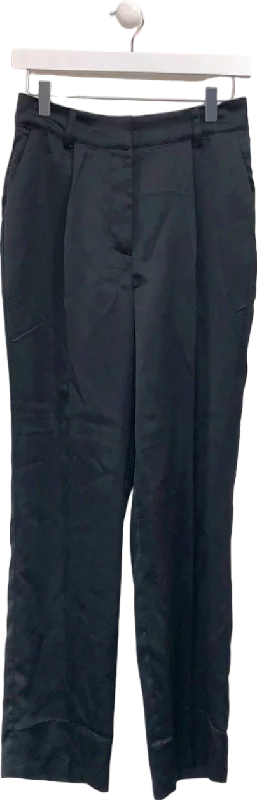 NA-KD Black Satin High Rise Suit Pants UK 8 Relaxed Linen Pants