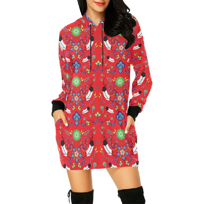 New Growth Vermillion Hoodie Dress Hoodie with Fur Luxurious Winter