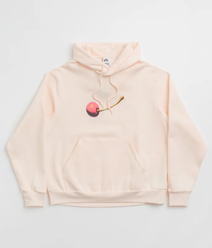 Nike SB Cherry Hoodie - Guava Ice / White Hoodie with Thumb Holes Functional Cozy