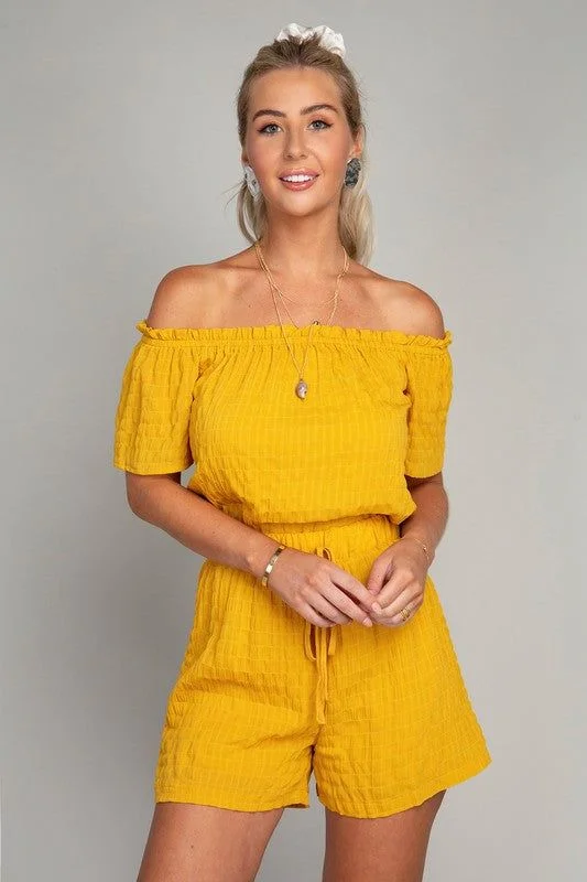 Off Shoulder Top & Shorts Pants Set Formal Dress Pants