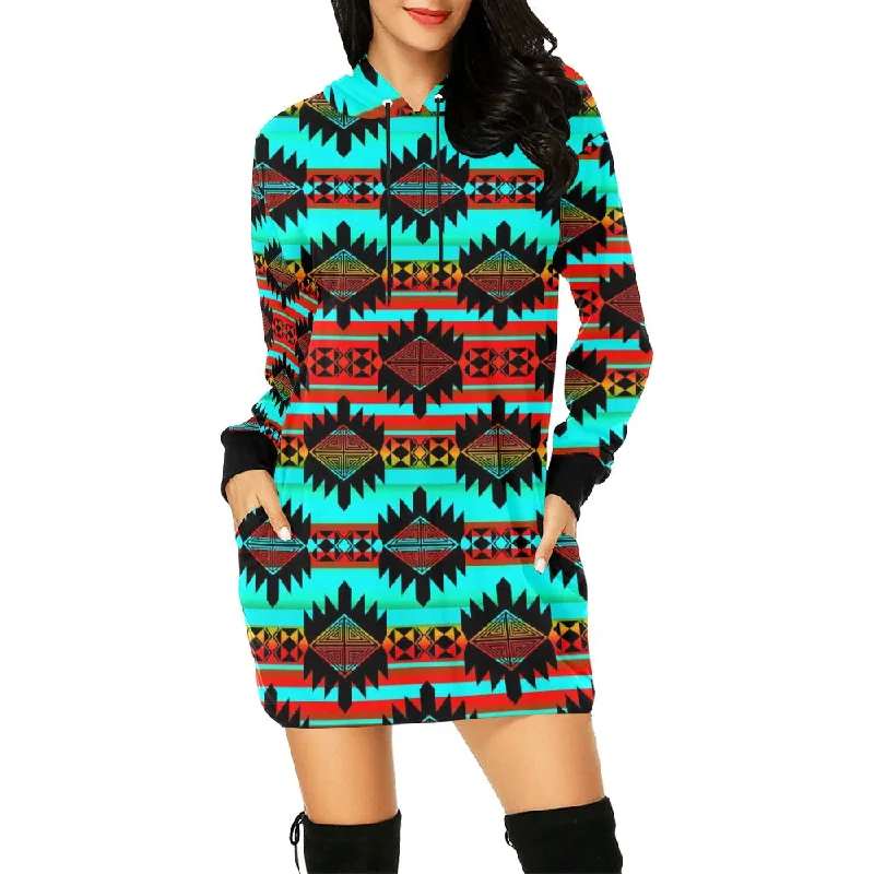 Okotoks Arrow Hoodie Dress Hoodie with Embroidery Detailed Premium