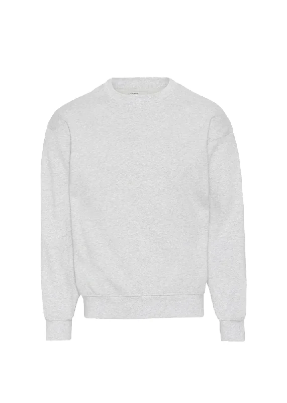 Organic Oversized Crew Sweatshirt Hoodie with Frayed Bohemian Relaxed