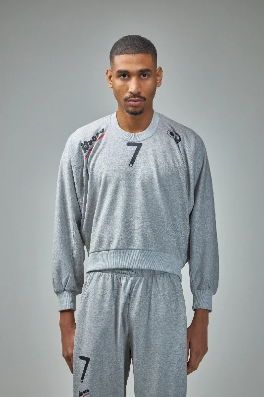 Shrunken Sweatshirt Hoodie with Puffed Sleeves Voluminous Trendy