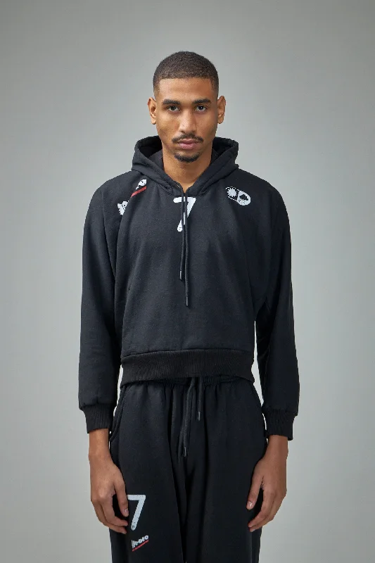 Moved Neckline Hoodie Zip Hoodie Drawstring Kangaroo Pocket