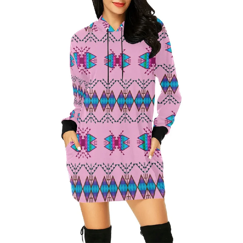 Sacred Trust Carnation Hoodie Dress Hoodie with Pocket Utility Practical