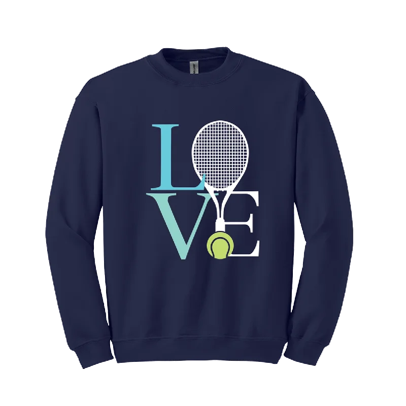 Tennis Love Sweatshirt Hoodie with Drop Shoulder Relaxed Streetwear