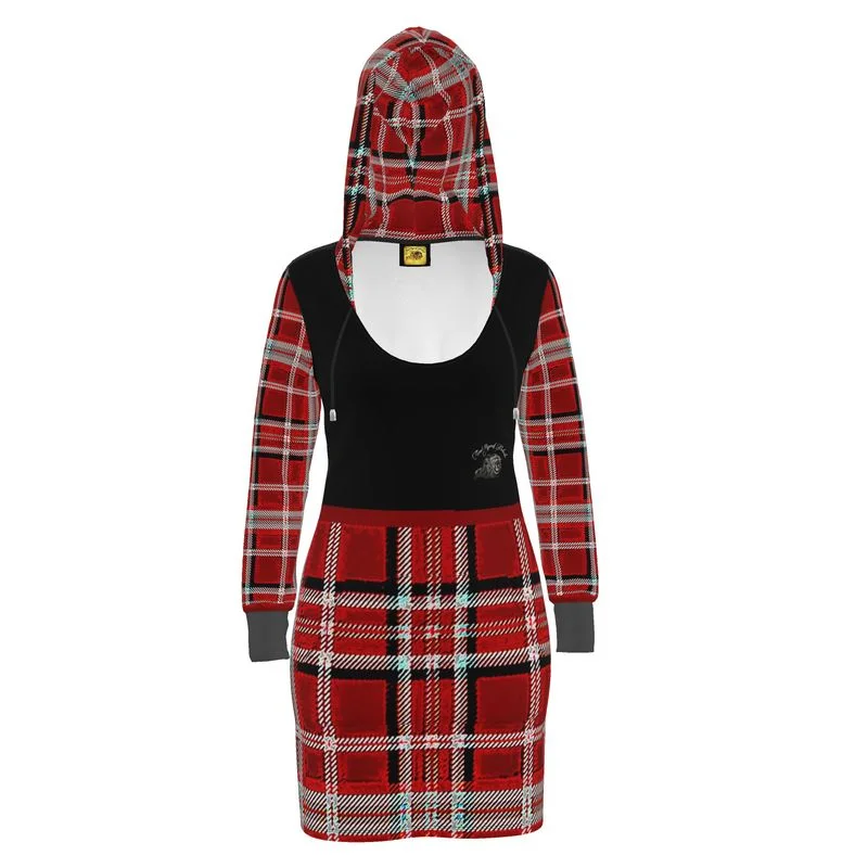 TRP Twisted Patterns 06: Digital Plaid 01-05A Designer Hoodie Dress Hoodie with Velcro Closure Adjustable Secure