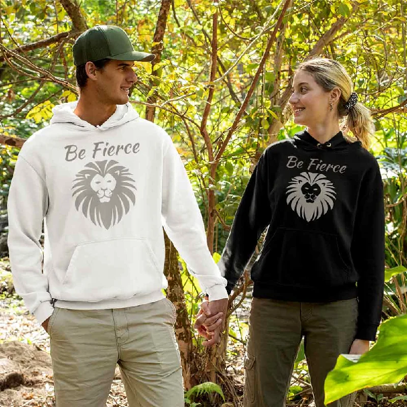 Be Fierce Lion graphic print hoodies for male & female, lioness-love Hoodie with Magnetic Closure Innovative Modern