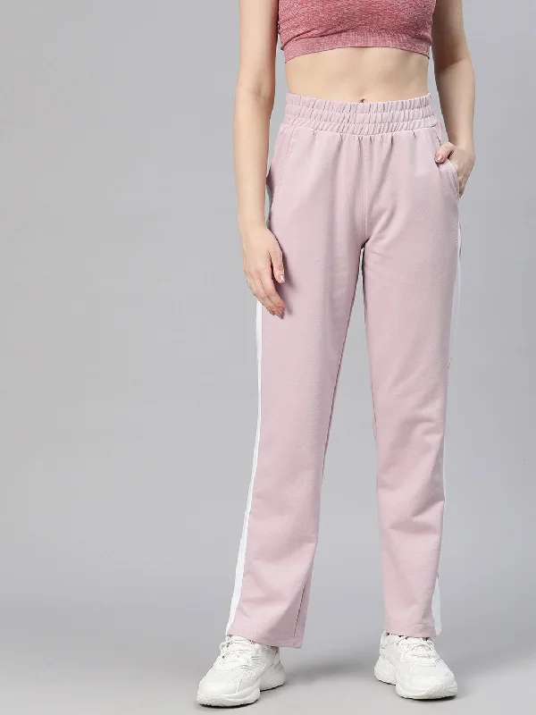 Alcis Women Solid Regular-Fit Track Pants Elegant Silk Pants