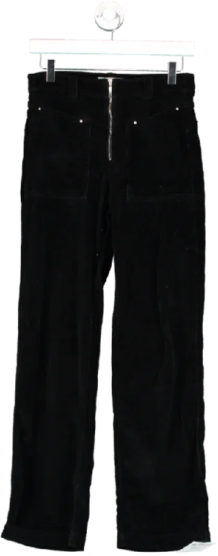 Ba&sh Black Fare Cotton-corduroy Straight-leg Pants UK 6 Cozy Maternity Pants