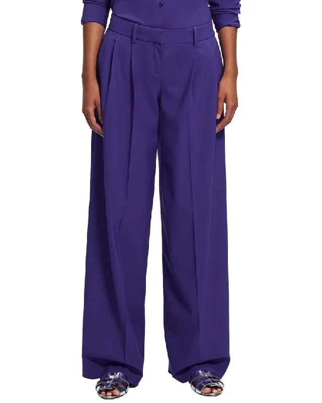 Theory   Low Rise Pleated Wool-Blend Pant Comfortable Jogging Pants