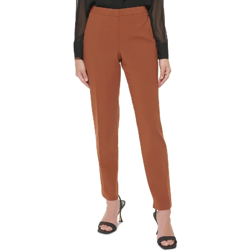 Highline Womens Tapered Mid-Rise Ankle Pants Relaxed High-Waist Trousers